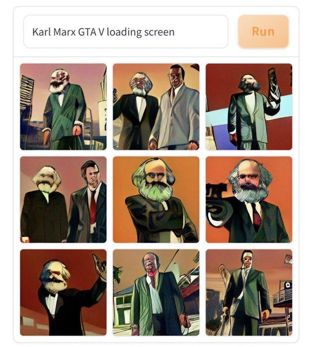 Нейросеть изобразила как будет выглядеть Карл Макс в постерах игры GTA