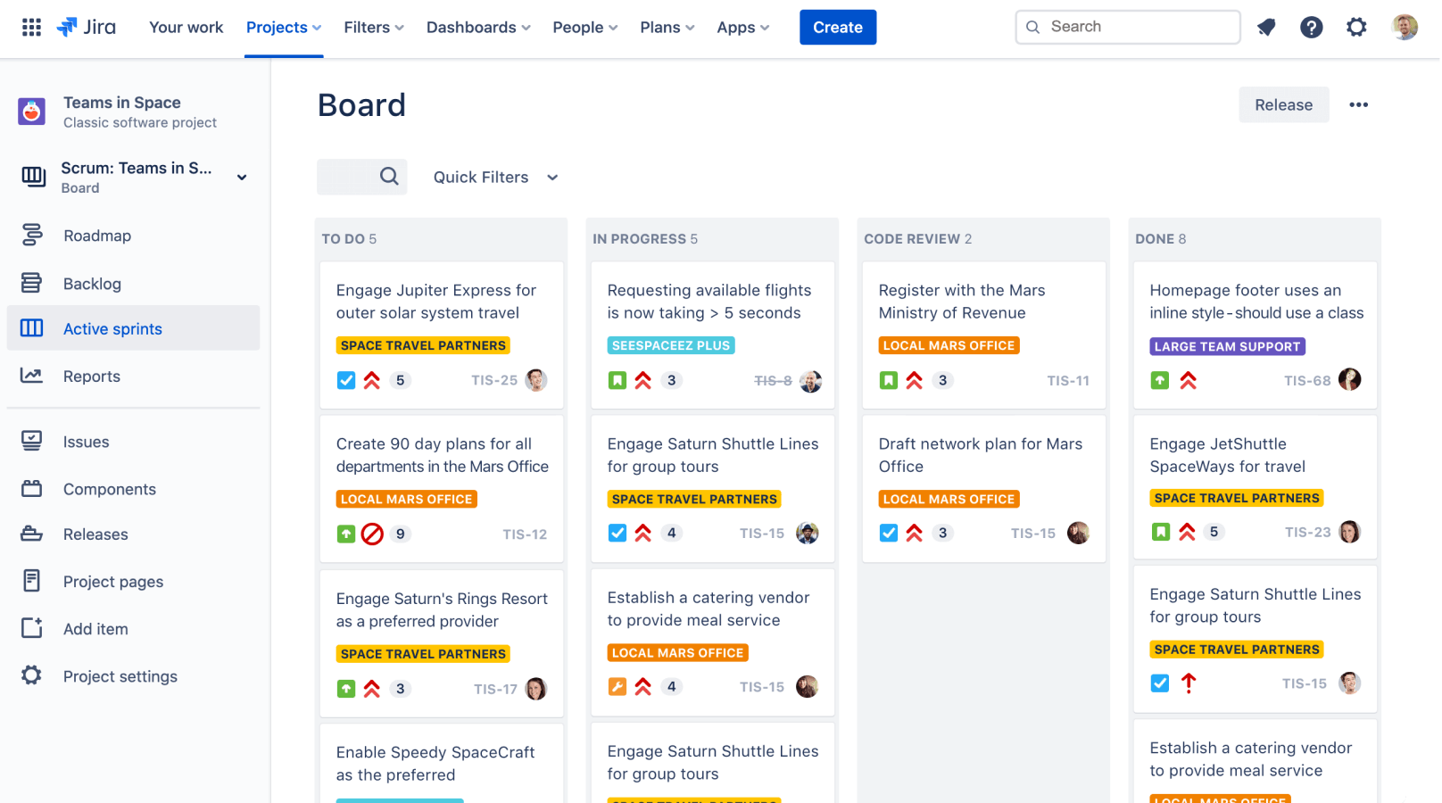 интерфейс программы jira