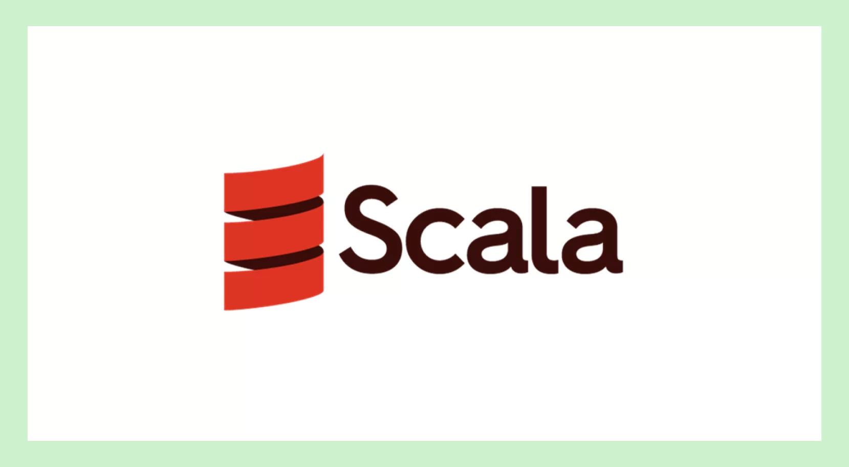 Логотип языка Scala на белом фоне 