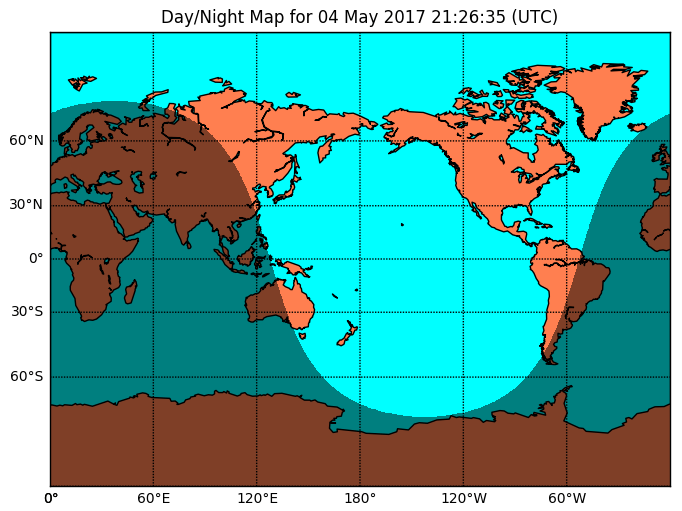 Пример визуализации в Basemap