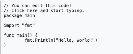 Пример кода на языке программирования Go