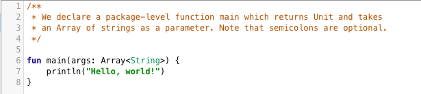 язык программирования Kotlin - пример кода