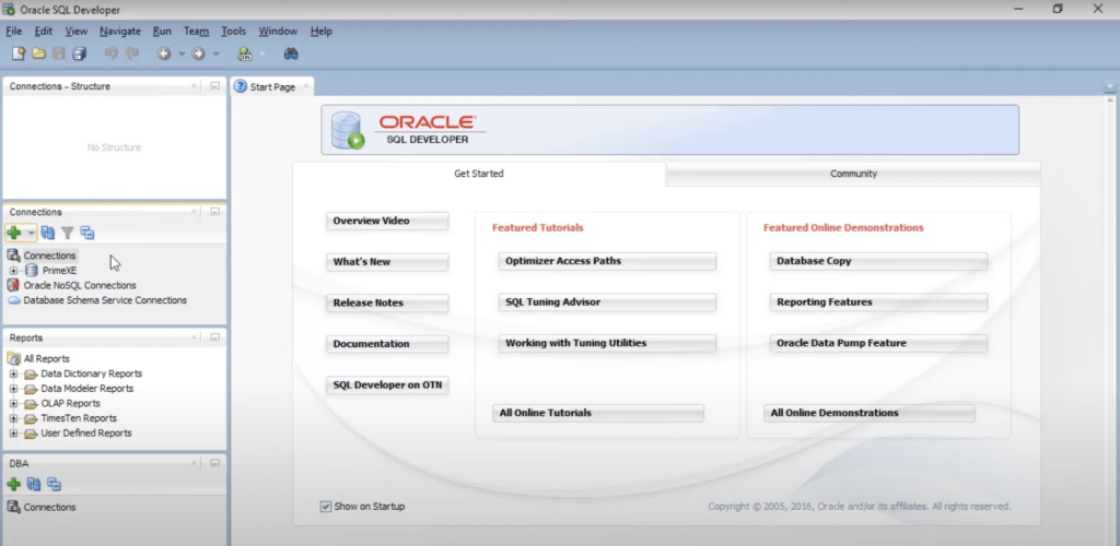 Интерфейс СУБД Oracle Database
