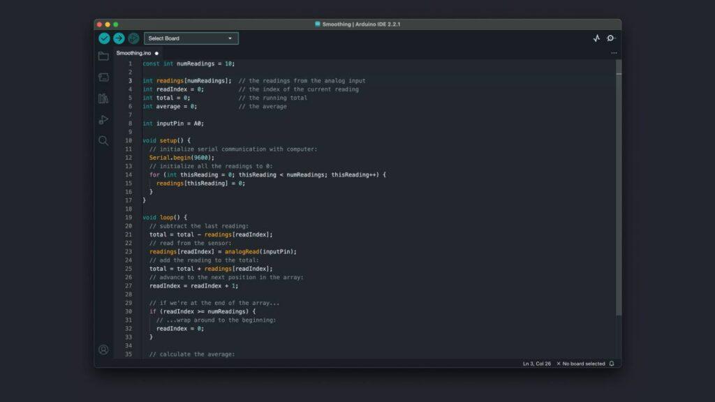 Интерфейс Arduino IDE