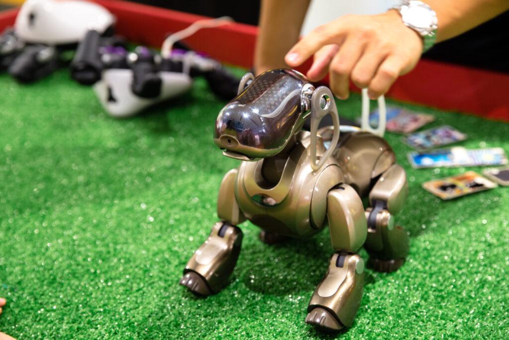 Робот-пес на выставке Mirey Robotics