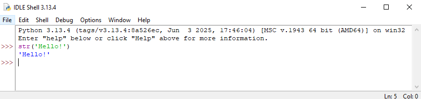 IDLE Shell