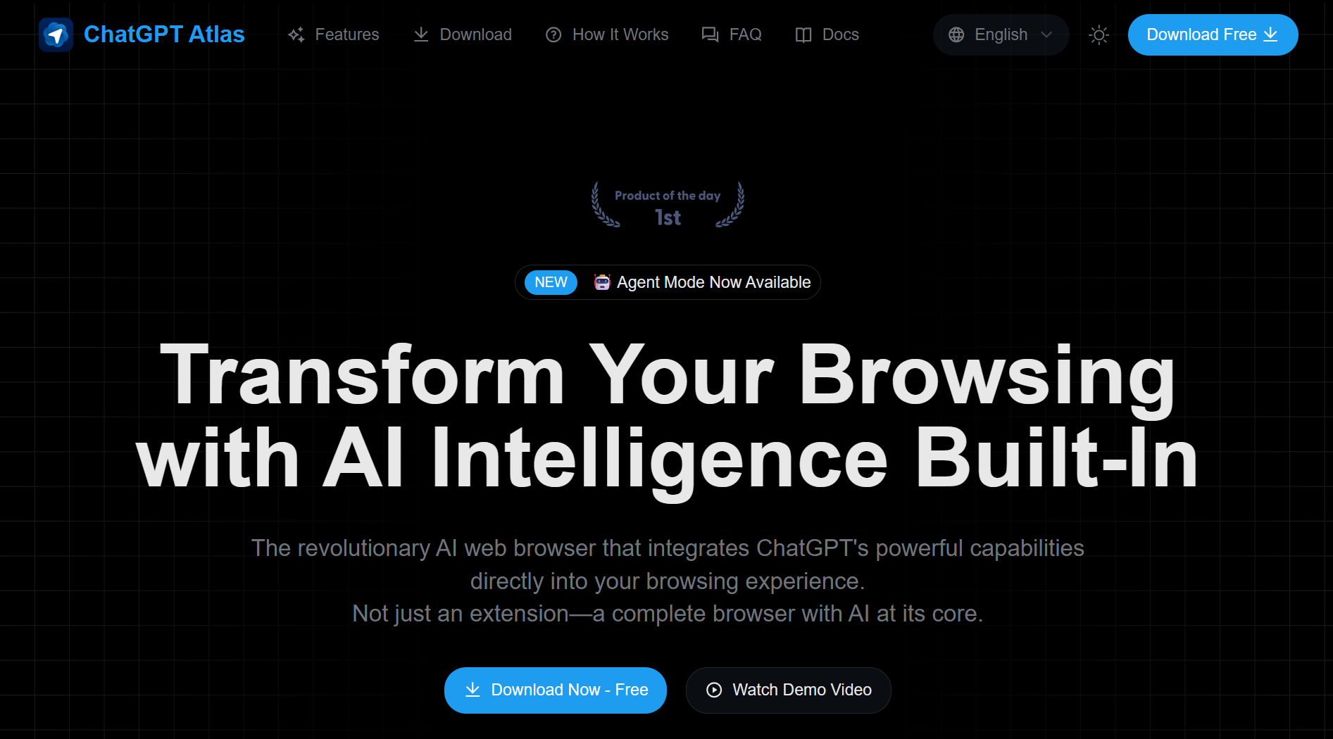 Сайт браузера Atlas