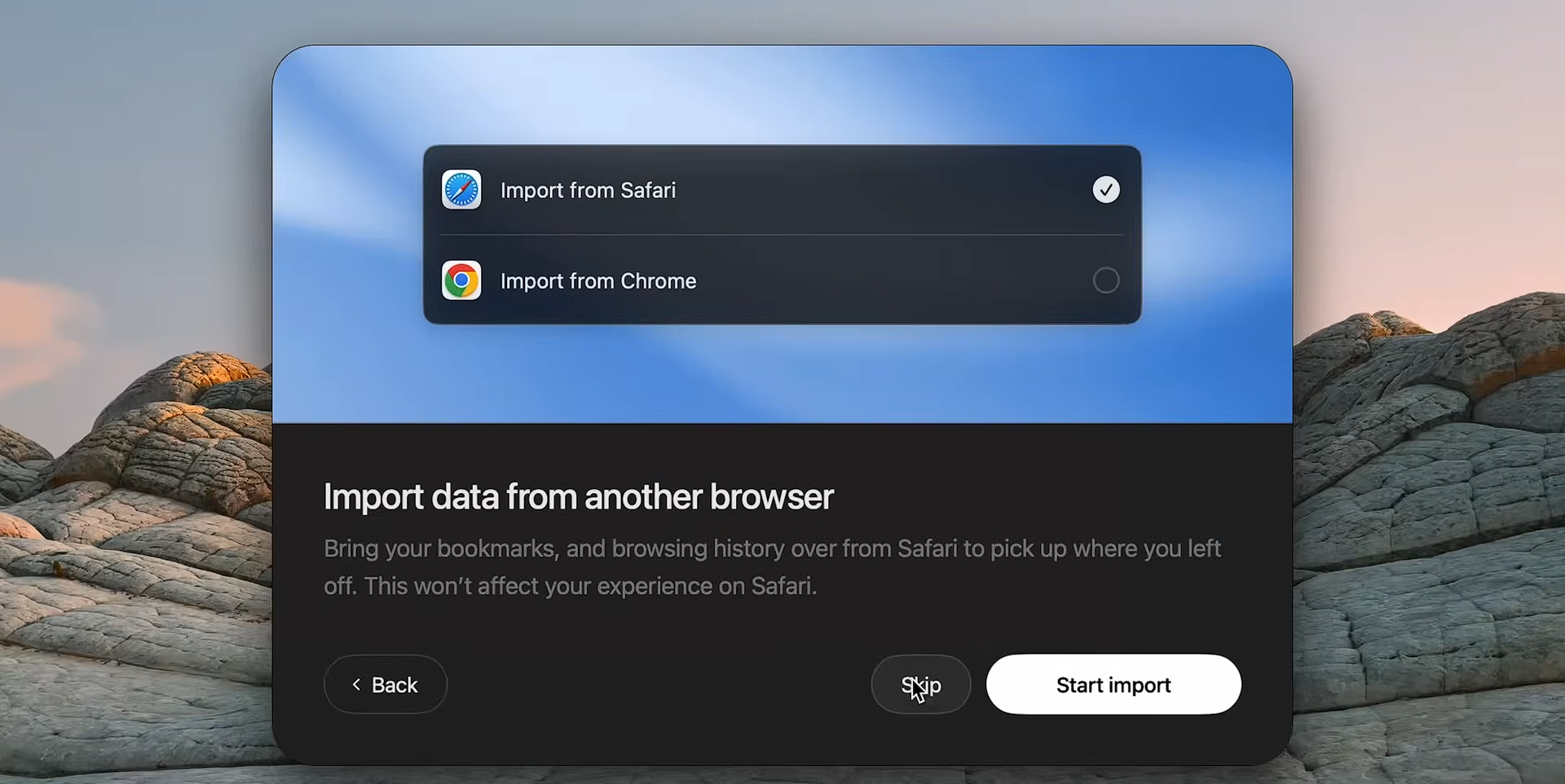 Импорт данных из Chrome или Safari