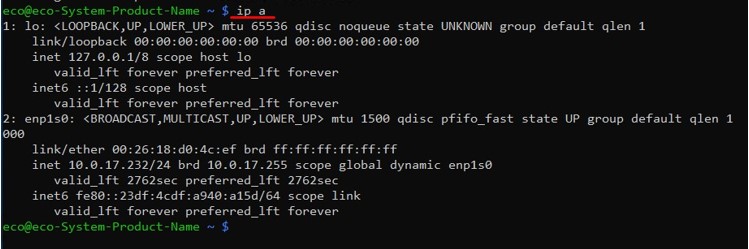 Команда ip a