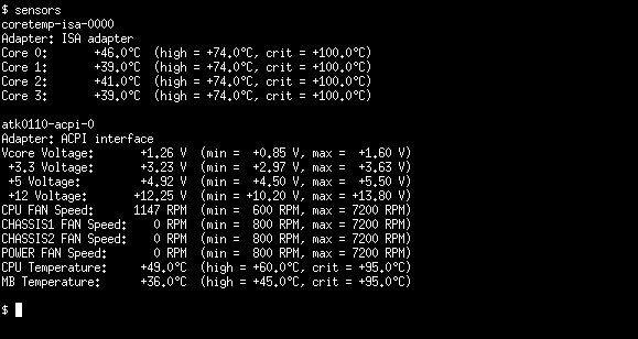 Команда sensors