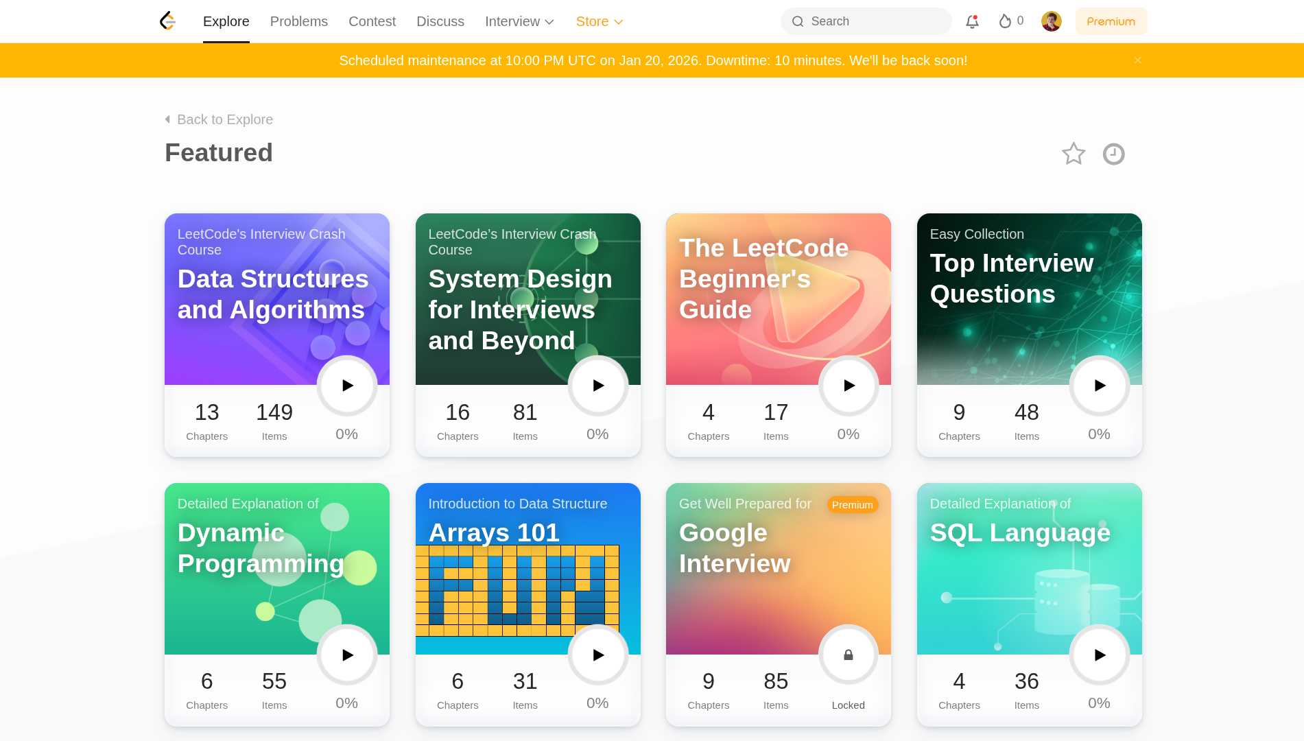 Курсы на LeetCode