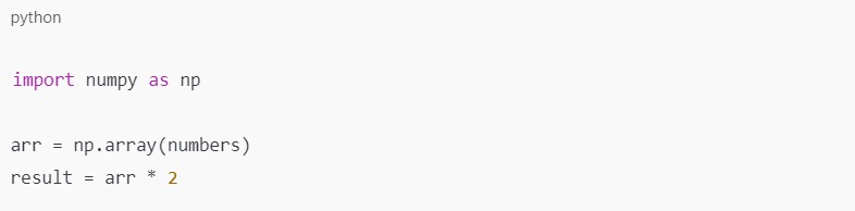 Использовать NumPy вместо Python итог