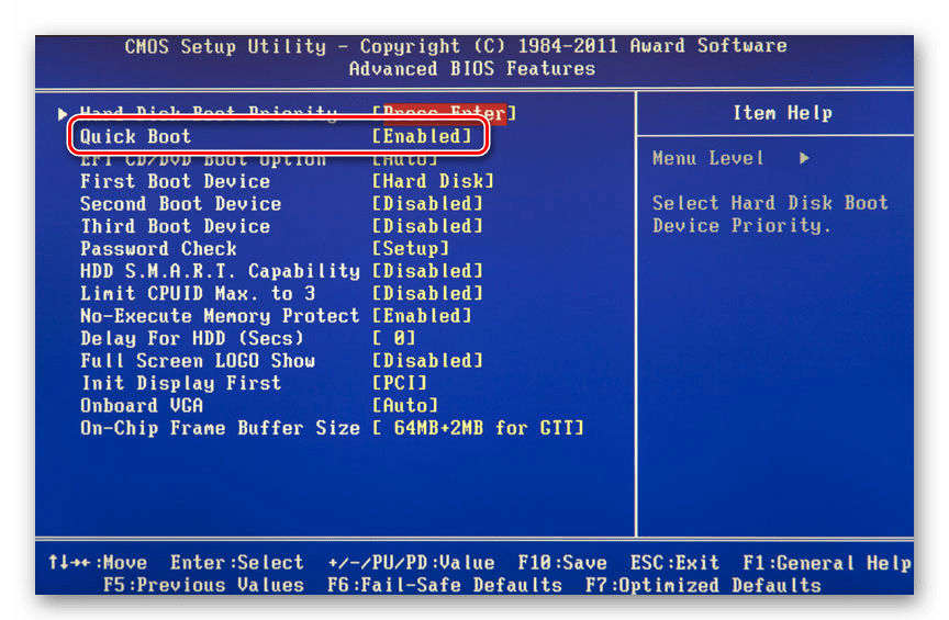 Настройки Boot в BIOS
